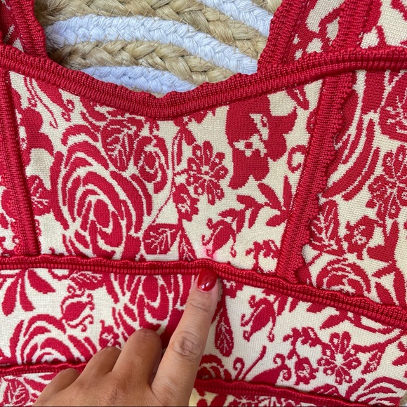 LOLITTA Womens  Zip Up Embroidered Floral Sleeveless Bodycon Dress Size P - Picture 10 of 10